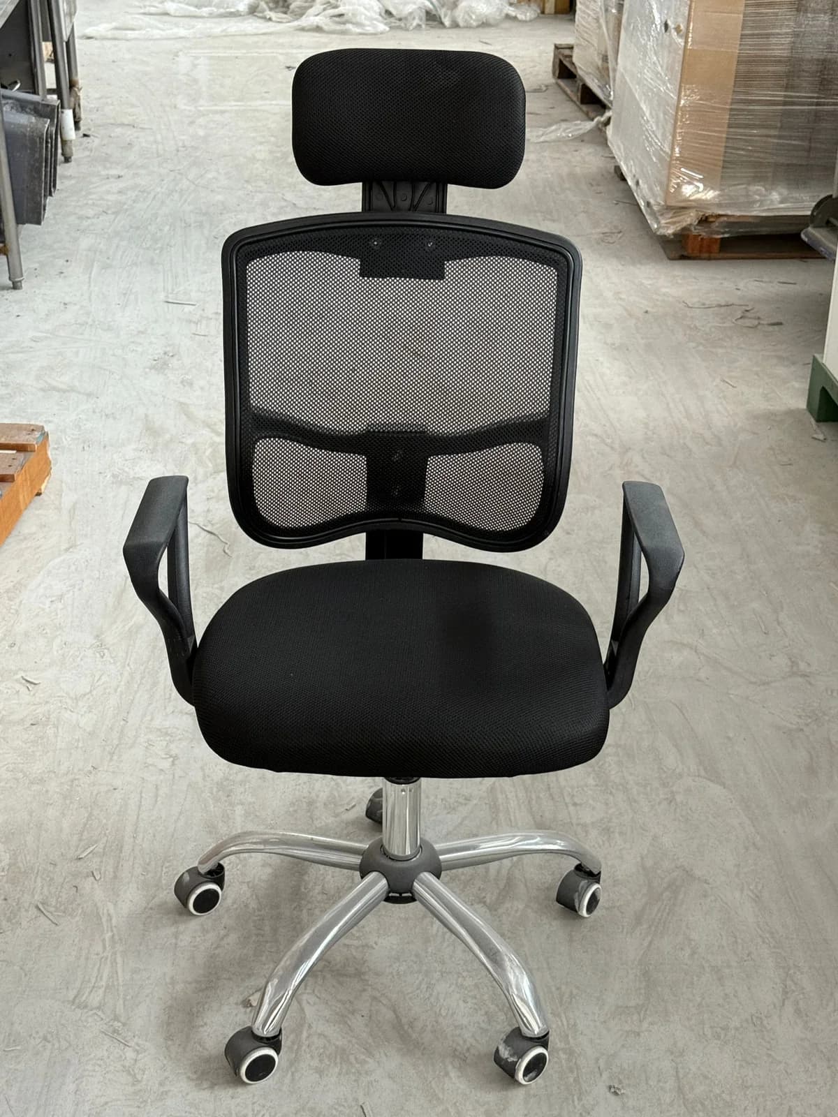 Headrest high Chair with chrome base