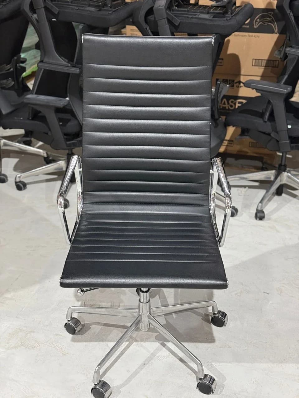 High-back Ribbed Chair